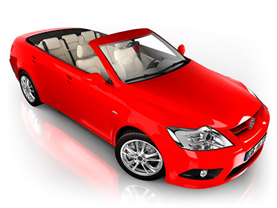 image of expensive red convertible car